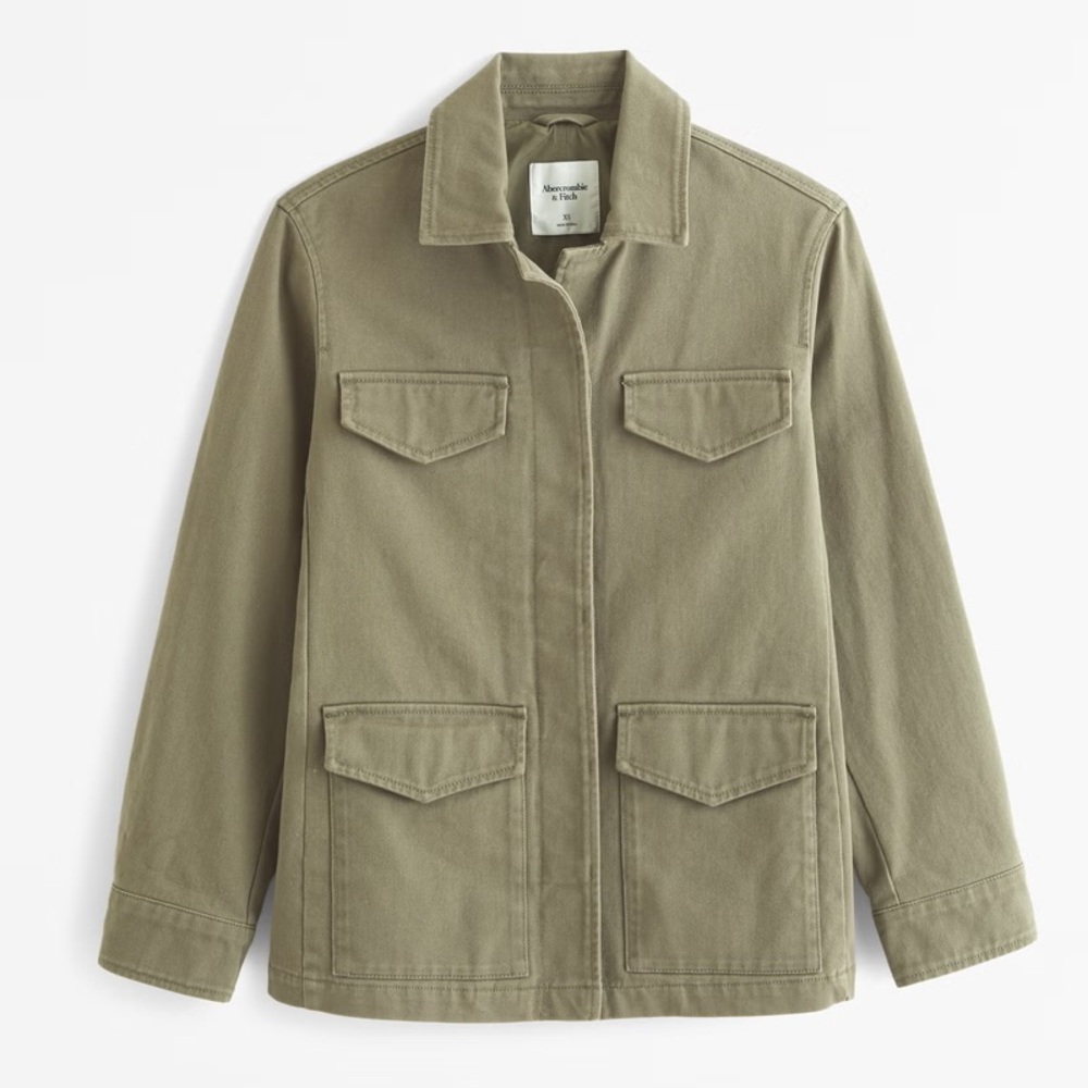 🆕 nwt Abercrombie & Fitch Utility Jacket, green, Sz Med
